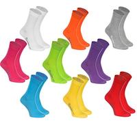 Rainbow Socks - Femme Homme Chaussettes Colorées en Coton - 9 Paire - Blanc Violet Gris Orange Rouge Jaune Vert - Taille 42-43