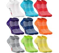Rainbow Socks - Femme Homme Chaussettes de Sport Courtes Colorées 9 Paires - Multicolore - Taille 39-41