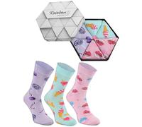 Rainbow Socks - Femme Homme Chaussettes Fantaisie Sucré - 3 paires - Crème Glacée Sucettes Muffins - Taille 41-46