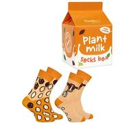 Rainbow Socks - Femme Homme Lait Végétal Chaussettes Colorées - Novelty Chaussettes pour les Fans de Lait Végétal et Les Végétaliens - Plant Milk Socks Box - 2 Paires - Taille 41-46