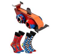 Rainbow Socks - Femme Homme Voiture de course Kart Race Car drôle Chaussettes - Pour les fans de course - 2 paires - Taille 47-50