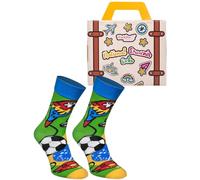 Rainbow Socks - Femmes Hommes Brésil Chaussettes Valise - Souvenir pour Touristes - Football Perroquet Masque de carnaval - 1 Paire - Taille 36-40