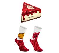 Rainbow Socks - Femmes Hommes Chaussettes Coton Gâteau au Fromage Cadeau 1 Paire - Gâteau au Fromage aux Cerises - Taille 47-50