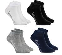 Rainbow Socks - Fille et Garçon - Socquettes de Coton Enfants - 4 paires - Blanc Gris Bleu Marine Noir - Taille EU 24-29