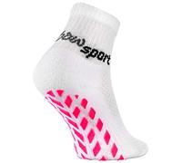 Rainbow Socks - Fille Garçon Chaussettes Antidérapantes de Sport - 1 paire - Blanc +Rose ABS - Taille 24-29