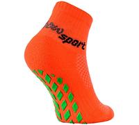 Rainbow Socks - Fille Garçon Chaussettes Antidérapantes de Sport - 1 paire - Orange - Taille 24-29