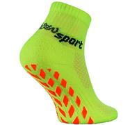 Rainbow Socks - Fille Garçon Chaussettes Antidérapantes de Sport - 1 paire - Vert - Taille 30-35