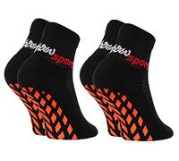 Rainbow Socks - Fille Garçon Chaussettes Antidérapantes de Sport - 2 paires - Noir - Taille 30-35