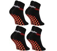 Rainbow Socks - Fille Garçon Chaussettes Antidérapantes de Sport - 4 paires - Noir - Taille 24-29