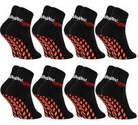 Rainbow Socks - Fille Garçon Chaussettes Antidérapantes de Sport - 8 paires - Noir - Taille 24-29