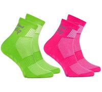 Rainbow Socks - Garçon Fille Chaussettes Antidérapantes de Sport en Coton - 2 Paire - Rosa Verde - Taille 30-35