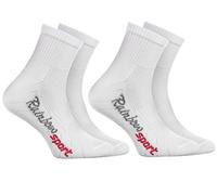 Rainbow Socks - Garçon Fille Chaussettes Sport Colorées en Coton - 2 Paire - Blanco - Taille 30-35