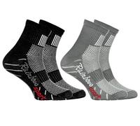 Rainbow Socks - Garçon Fille Chaussettes Sport Colorées en Coton - 2 Paire - Negro Gris - Taille 30-35