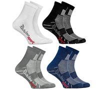 Rainbow Socks - Garçon Fille Chaussettes Sport Colorées en Coton - 4 Paire - Blanco Gris Azul Negro - Taille 24-29