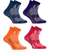 Rainbow Socks - Garçon Fille Chaussettes Sport Colorées en Coton - 4 Paire - Jeans Violeta Naranja Rojo - Taille 30-35