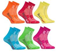 Rainbow Socks - Garçon Fille Chaussettes Sport Colorées en Coton - 6 Paire - Naranja Rojo Amarillo Azul Verde Rosa - Taille 30-35