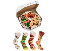 Rainbow Socks - Lot de 4 paires de chaussettes à pizza pour homme et femme, multicolore, 36-40