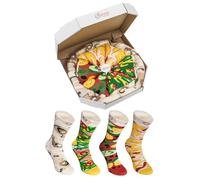 Rainbow Socks - Lot de 4 paires de chaussettes à pizza pour homme et femme, multicolore, 47-50