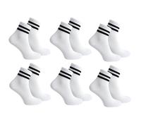 Rainbow Socks Lot de 6 paires de chaussettes de sport pour homme et femme Blanc