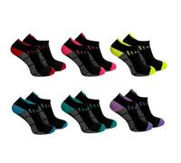 Rainbow Socks Lot de 6 paires de chaussettes de sport pour homme et femme - Noir - Confortables et respirantes - Taille unique