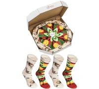 Rainbow Socks - Man Woman Pizza Socks Box Vegetarian - 4 Pairs
