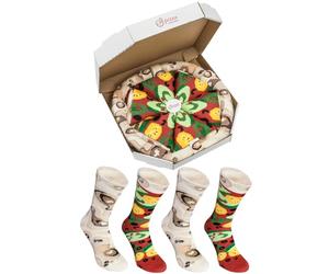 Rainbow Socks - Man Woman Pizza Socks Box Vegetarian - 4 Pairs