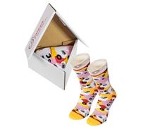 Rainbow Socks - Pizza Socks Box Slice Capricciosa - Hommes Femmes Chaussettes - Cadeau Pour les Amateurs de Pizza - 1 paire - Taille 47-50