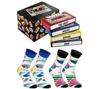 Rainbow Socks - Pop Socks Music Box -2 Paires De Chaussettes Dans Une Cassette-Pour Un Cadeau Pour Un Fan De Musique Pop, Un Danseur - Taille 36-40