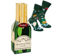 Rainbow Socks - Sparkling Wine Box Socks - Femmes Hommes Chaussettes Vin Pétillant - Chaussettes cadeaux pour les fans de fête - 1 paire - Taille 41-46
