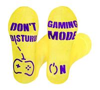 Rainbow Socks - Unisexe Femme Homme -Chaussettes Abs Antidérapantes Avec L’incription Drôle - Pour Femmes et Hommes, Gamers - Si Vous Pouvez Le Lire - 1 paire - jaune - 42-43