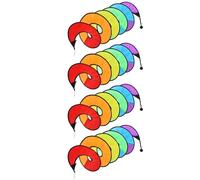 Rainbow Spiral Spinner - 4 Pieces Outdoor Colorful Rainbow Windsock, Streamers Decor, Waterproof Fabric + ABS | Hangable Spiral Windmill for Garden Yard Patio Porch Balcony Camping Holiday Wedding