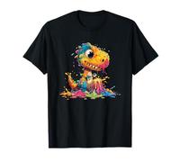 Rainbow Splash Baby Dinosaure avec Volcan coloré T-Shirt