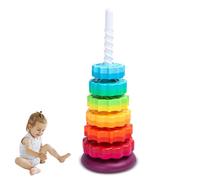 Rainbow Stacker Spinner - Tour d'anneau éducative, entraîneur de dextérité pour les tout-petits, fonction de développement du moteur sensoriel à rotation douce | Pour filles de 12 mois d'apprentissage