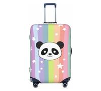 Rainbow Star Panda Housse de protection élastique pour bagage de voyage Motif imprimé anti-rayures, Noir , S
