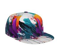 Rainbow Stars Casquette de baseball tendance pour homme réglable à bord plat, Motif Paint Splatter, taille unique