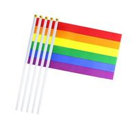 Rainbow Stick Flag Small Hand Held LGBT Flags Mini Gay Lesbian Pride Festival Flags 10PCSGay Pride Flag