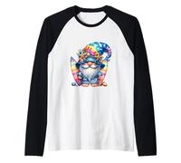 Rainbow Summer GNOME Graphic for Surfer Funny Beach Surfing Manche Raglan