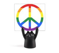 Rainbow Support de mémo LGBT anti-guerre Motif chat Noir