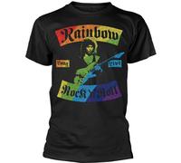Rainbow - T-shirt "Long Live Rock N Roll" pour homme/femme unie PH2430 (XXL) (Noir)