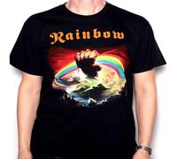 Rainbow T Shirt Rainbow Rising Rock T Shirt Deep Purple Blackmore Black Black XL