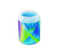 Rainbow Tie-Dye Nettoyeur de pattes réutilisable avec brosse en silicone souple Fournitures de toilettage pour chiens et chats de petite, moyenne et grande race
