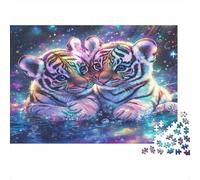 Rainbow Tiger Cubs 1000 Pièces Stock De Cartes Premium Puzzle Classique Adolescents Fans 12-18 Ans Entraînement du Cerveau Joyeux Cadeau Le 38x26cm/1000pcs