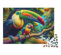 Rainbow Toucan in Amazon Rainforest Puzzle 1000 Pièces Educa Jouet en Bois Cadeau Unique De l'art De La Décoration Jeu Éducatif Challenge Toy pour Adultes Et Enfants À Partir De 12 Ans 52x38cm/1000pc