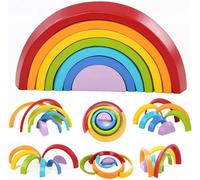 Rainbow Toy,Educational Toy Creative Wooden Construction Games for Children