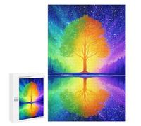 Rainbow Tree Reflection Art Print Puzzle 1000 Pièces Educa Jouet en Bois Cadeau Unique Décoration Intérieure Jeu Éducatif Challenge Toy Adultes Et Enfants À Partir De 14 Ans 1000 PCS