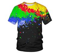Rainbow Tshirts T-shirt arc-en-ciel amusant pour homme - Chemise colorée surdimensionnée - Couleur unie - Drapeau gay LGBTQ - T-shirt de loisirs LGBT Fierté Pride Tops Gay CSD Streetwear Fitness Sea
