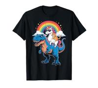 Rainbow Unicorn Chat équitation Dinosaure Espace Chaton T-Rex Magic T-Shirt