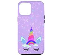 Rainbow Unicorn Purple Phone Case,Starry Pink Blue Unicorn Coque pour iPhone 12 Pro Max