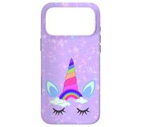 Rainbow Unicorn Purple Phone Case,Starry Pink Blue Unicorn Coque pour iPhone 17 Pro Max