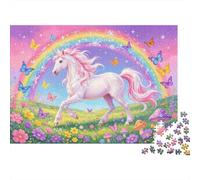 Rainbow Unicorn Puzzle pour Adults 1000 Piece Recycled Magical Meadow Puzzles pour Elderly Impossible Hard Difficult Stimulant Excellent Gift Idea pour Women 52x38cm/1000pcs